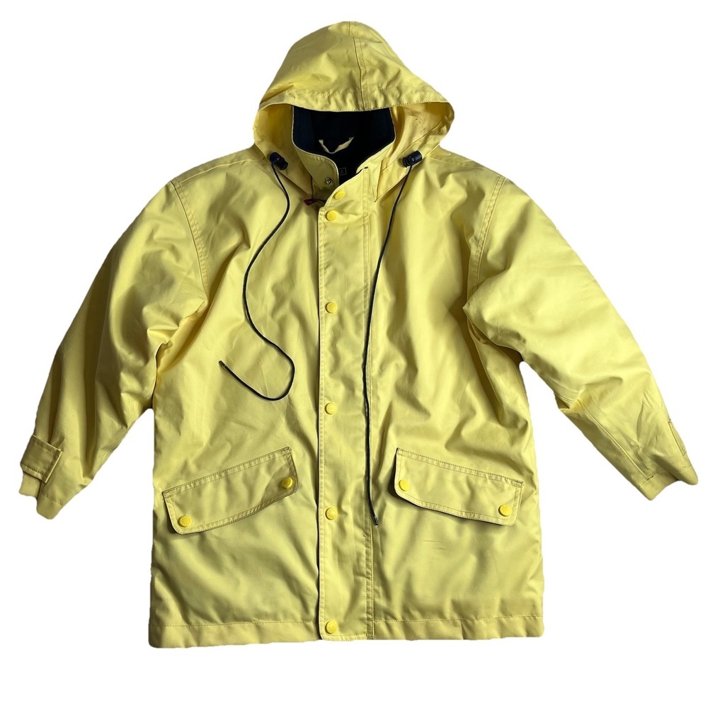 Aigle Kid's Jacket Age 10 Yellow Hooded Coat Pockets Preppy Travel Resort